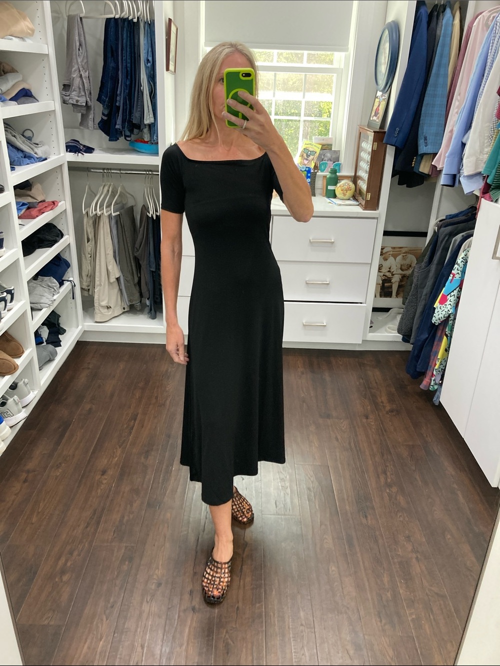 H&M Black Off-Shoulder Midi Dress